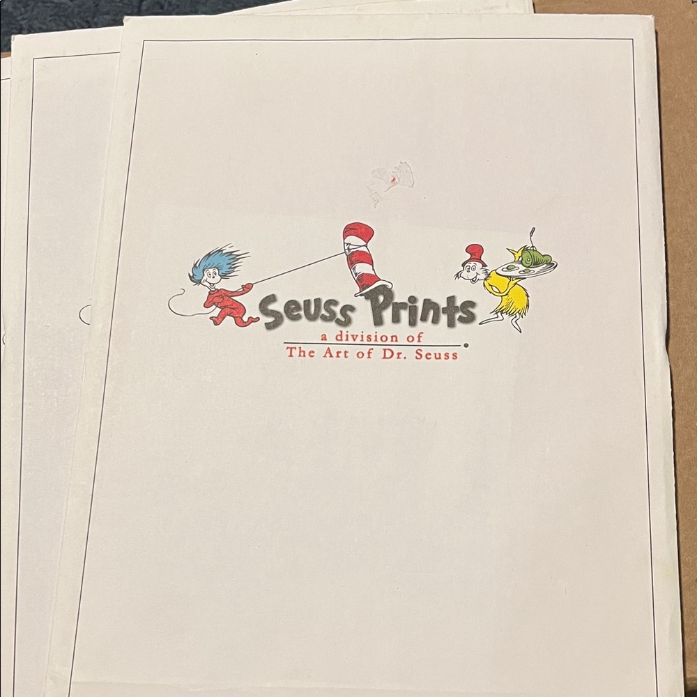 Dr. Seuss Art Print with Red, Blue, Yellow Characters